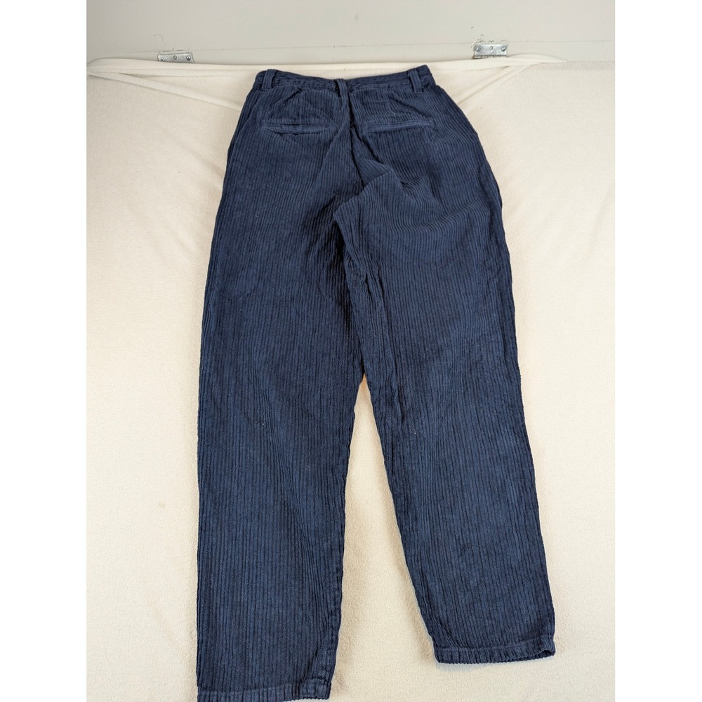Free People Navy Corduroy Hi Waisted Pleated Wide Leg Pants Sz 2 Y2K Baggy 24x28 - Picture 4 of 11